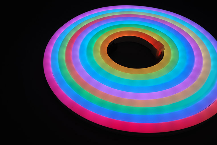 ネオピクセルフルカラーLEDを使ったLEDネオンチューブ 点灯イメージ