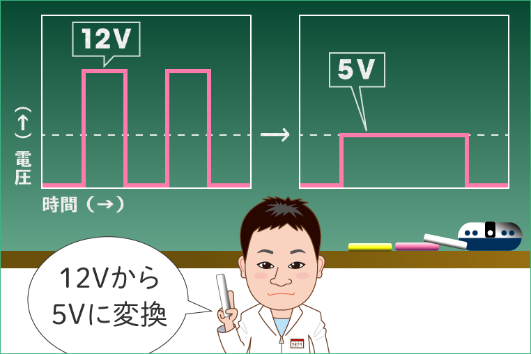 12Vから5Vを作りだすスイッチング電源の仕組み解説-01