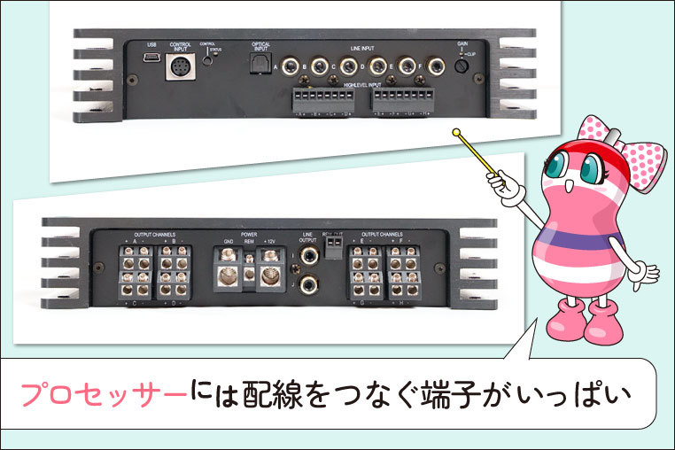 プロセッサー(DSP)の端子類(配線の種類)