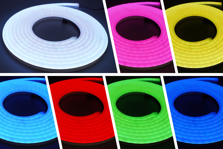 RGBフルカラーLEDを使ったLEDネオンチューブの点灯イメージ