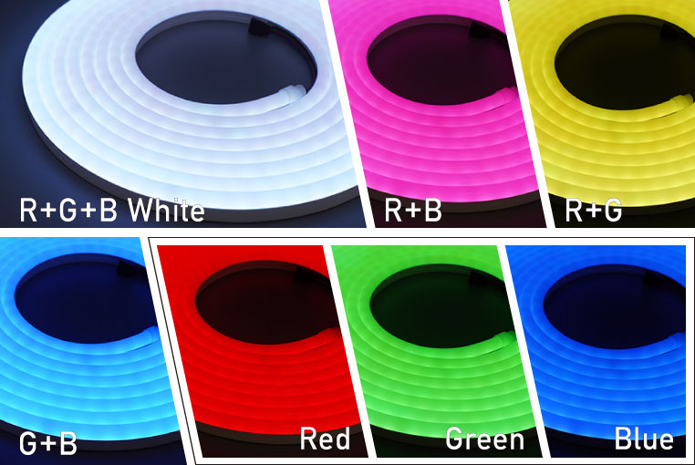 RGBの組み合わせによって色を変化させられるLEDネオンチューブ