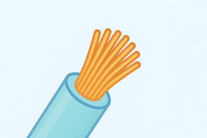 自動車用配線　より線　仕組み　図解イラスト