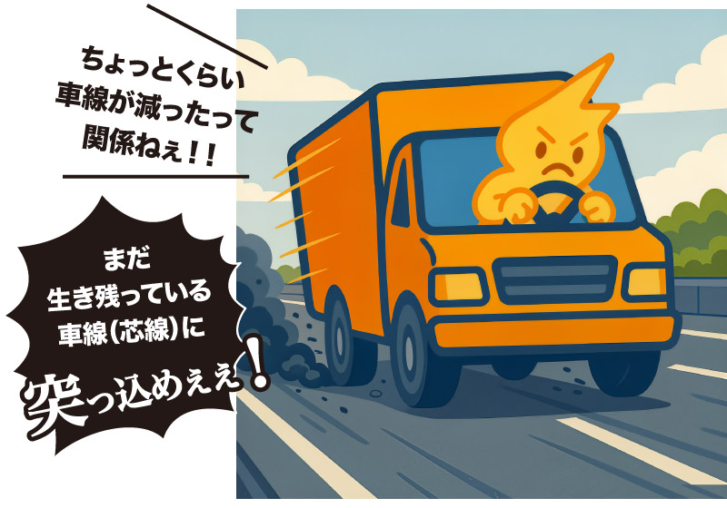 配線の芯線が切れていても電流は無理して流れようとする概念を説明したマンガ-01