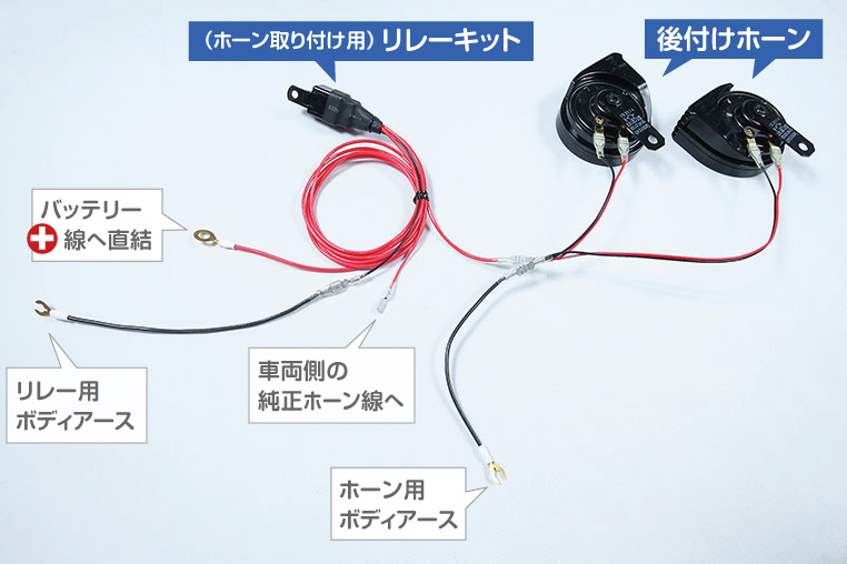 ホーン交換時のリレー配線図