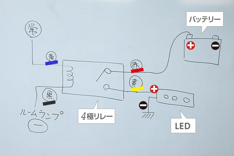 チャタリングが起こるリレーの使い方例