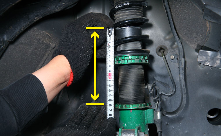 テイン車高調でプリロードを推奨設定にするためのA寸