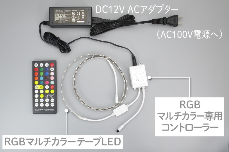 RGB+W＋WWのLEDテープライトのリアル配線
