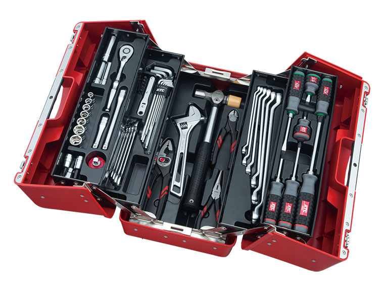KTCの両開きプラスチックケースの工具セット SK35619P