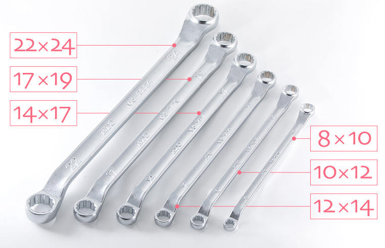 車の整備に必要な、めがねレンチのサイズ
