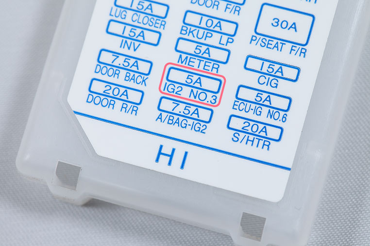 抽象的な表現の、IG電源ヒューズ