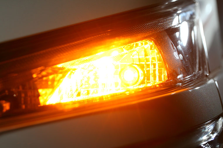 LEDウインカーのマックス点灯状態(減光なし)